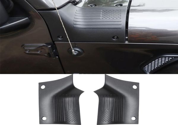 Abs preto carro cowl corpo armadura capas para jeep wrangler jl jt 2018 acessórios exteriores do carro bandeira americana 3703866