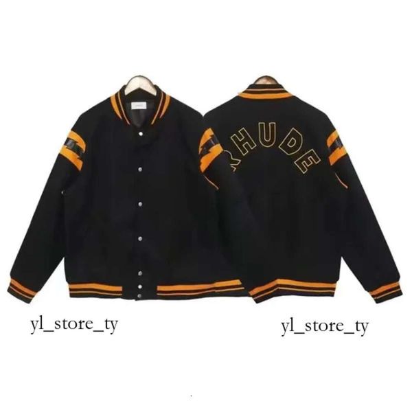 Rhude 2024 Felpe con cappuccio da uomo Rhude Felpa con cappuccio Color Block Rhude Pantaloncini Colletto Giacca Stampa lettera Cardigan Rhude Camicia da uomo e Rhude Felpa con cappuccio Taglia USA S-XL 4270