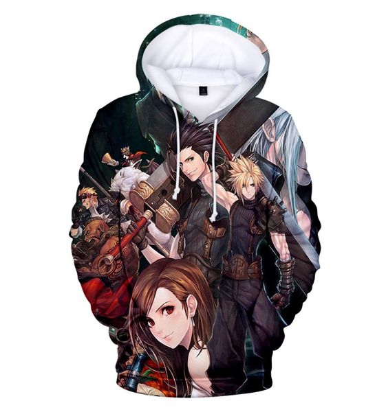 Final Fantasy 7 Costume Cosplay 3D Stampato Final Fantasy VII Cloud Strife Divertente Felpa con cappuccio Uomo Donna Felpa casual Streetwear7797716