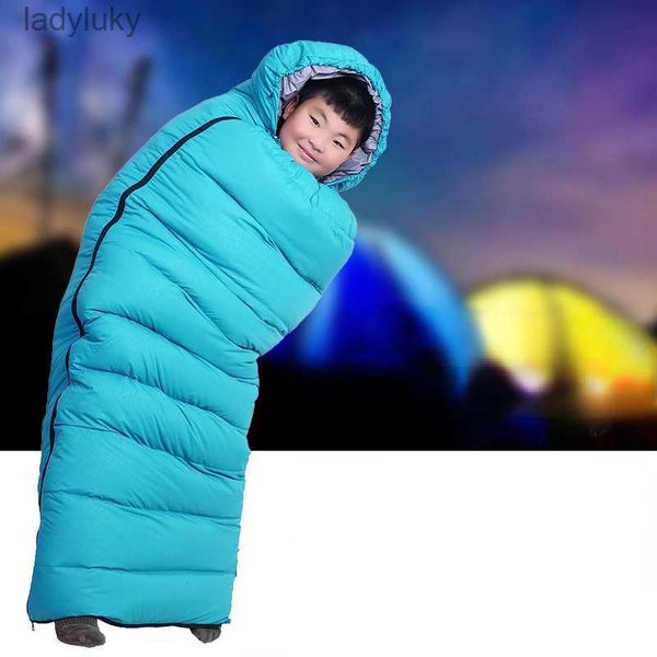 Sacos de Dormir Crianças Quentes Brancos Penas de Ganso Cheio Adulto Múmia Estilo Saco de Dormir Adequado para Inverno Tipos Térmicos de Espessura Camping TravelL240111