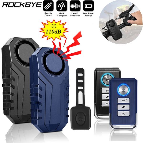 Rockbye alarme de buzina de bicicleta sem fio com controle remoto IP55 à prova d'água anti-roubo alarme de vibração para motocicleta scooter 240110