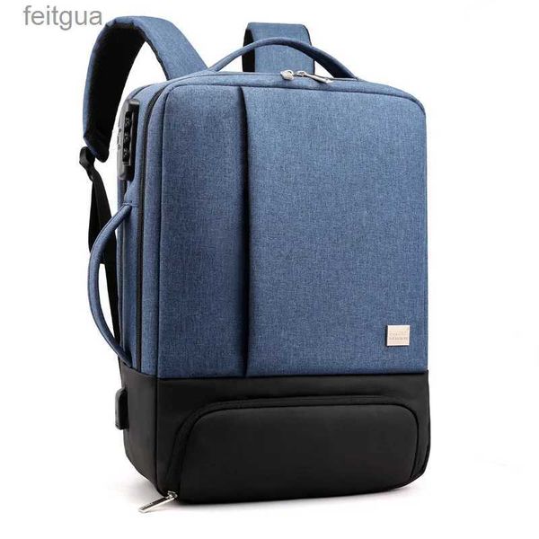 Laptoptaschen Rucksack Herren Business-Laptop-Rucksack Reisetasche Computer-Rucksack Tablet-Tasche mit USB-Ladeanschluss und Passwortsperre YQ240111