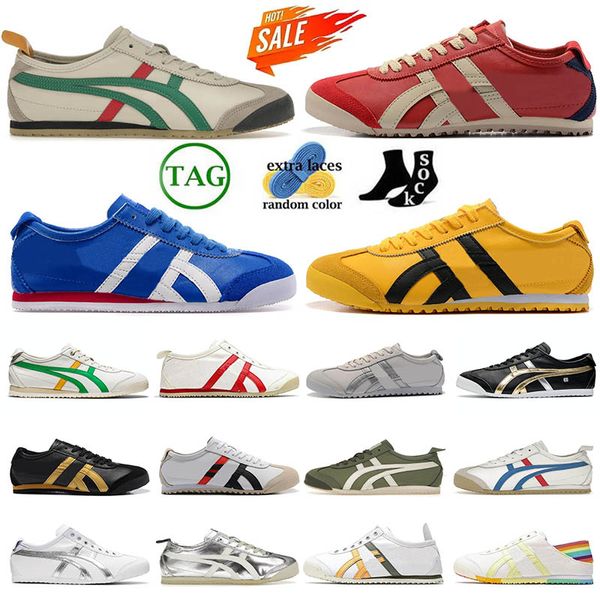 Piattaforma onitsukass tiger messico 66 scarpe da corsa da donna serie di tela deluxe maschile pergamena per cucitura da uomo pigro addestratori da uomo pigri dimensioni 36-44