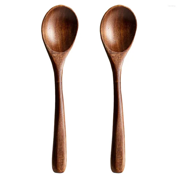 Cucchiai Cucchiaio da zuppa in legno di legno: per mangiare mescolando mescolando un cucchiaio con manico lungo con utensili da cucina in stile giapponese