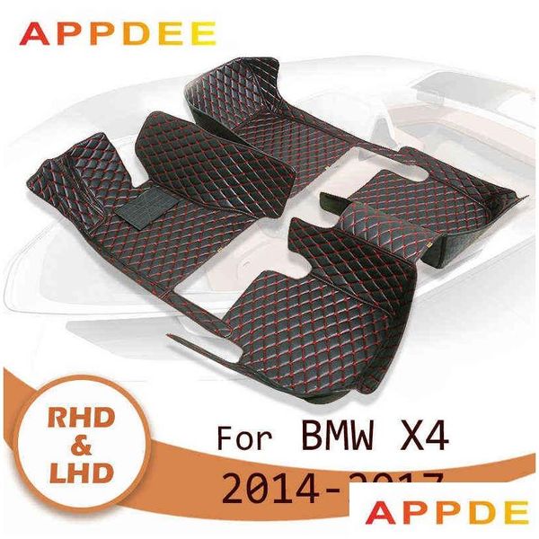 Коврики Appdee Car для X4 F26 2014 Пользовательские подушечки для ног Мобильный ковер Er H220415 Прямая доставка Мобильные телефоны Мотоциклы Интерьер Dh5Ca