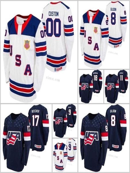 MThr 6 Jack Hughes Hockey Jersey EUA U18 Equipe 19 Alex Turcotte Cam York Cole Colefield Fensore 2021 Biosteel All American Game Whi1763416