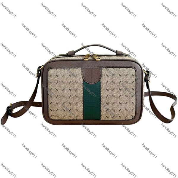 Designer saco crossbody saco carteira bolsas bolsa caixa sacos mulheres bolsa de ombro quadrado saco de câmera clássico carta vermelho verde listra alça de couro removível