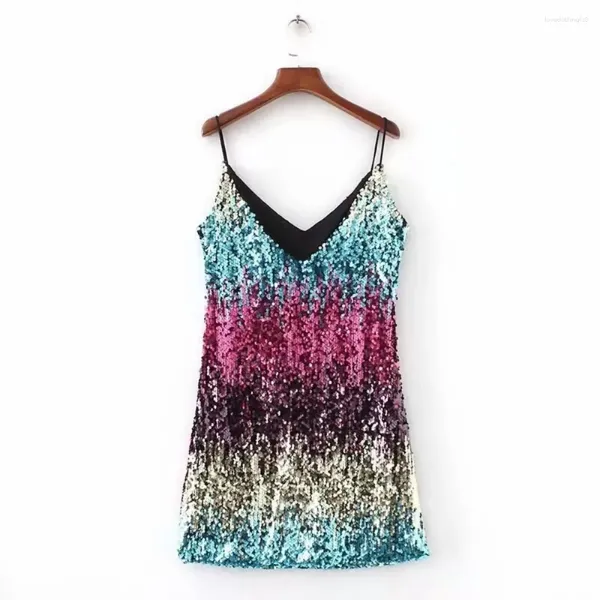 Casual Kleider Mini Frauen Kleidung Sexy Vintage Sommer Kleid Für Y2k Mode Elegante Party Nacht Club Streetwear Bühne Zeigen Bling