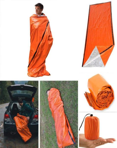 Outdoor Life Notfall-Schlafsack, thermisch warm halten, wasserdicht, Mylar-Erste-Hilfe-Notfalldecke, Camping-Überlebensausrüstung3614072