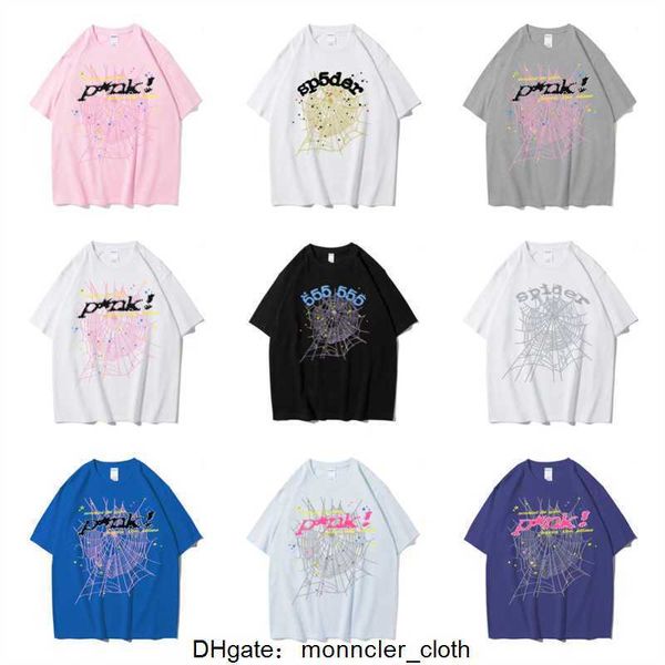 Sp5der T-shirt dos homens das mulheres de manga curta e das mulheres High Street Pike Roupas Hip Hop Espuma de qualidade manga curta tamanho europeu XS-XXL 3ZLG