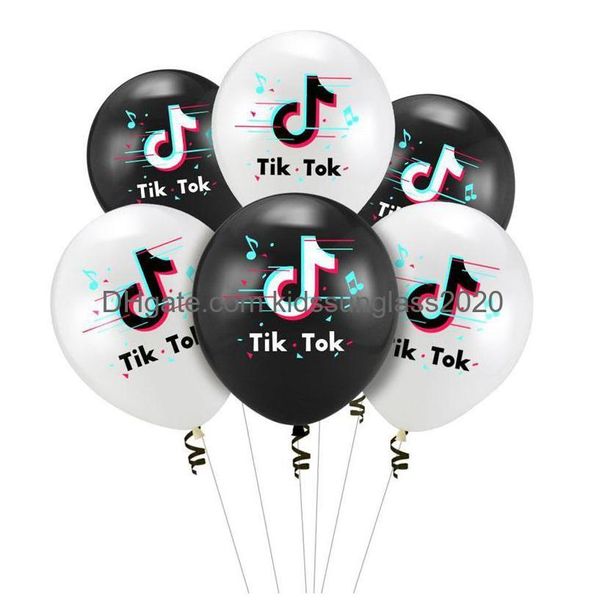 Palloncino all'ingrosso 12 pollici Tiktok 100 pezzi / lotto Palloncini decorativi Tik Tok Video Decorazioni Consegna a goccia Giocattoli Regali Novità Gag Dhabh