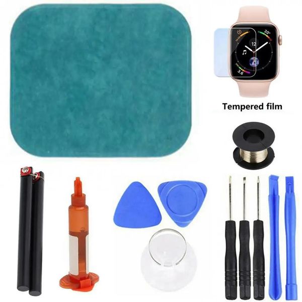 Accessori Kit di riparazione dello schermo per Apple Watch Series 2/3/4/5/6 38mm 42mm 40mm 44mm Kit di riparazione dello schermo con colla UV anteriore Kit di sostituzione del vetro