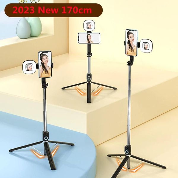 Monopiedi Fangtuosi Long Selfie Stick Treppiede con otturatore remoto per smartphone Monopiede wireless pieghevole per telefono cellulare Live 2023 Nuovo