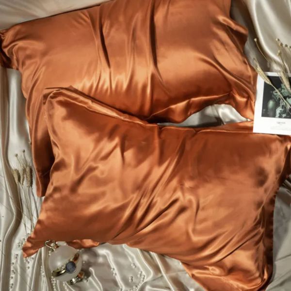 1 pçs 100% fronha de seda pura rainha rei tamanho travesseiro para casa do hotel macio saudável capa almofada fronha bj