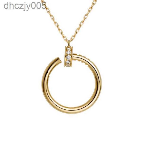 Collane di lusso Designer di gioielli Catena d'oro Collana per unghie per adulti per le donne Rosa bianca Diamanti pieni Regalo di nozze in acciaio inossidabile All'ingrosso B7224513 M77N