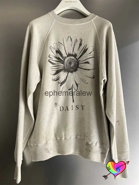 Erkek Hoodies Sweatshirts Vintage Gri Aziz Michael Daisy Erkekler Kadınlar Barış Hoodie High Lite Dili Çiçek Pulloversephemeralew