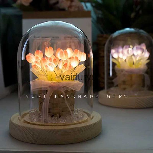 Outra decoração de casa 2023 Nova tulipa luz noturna artesanal DIY presente decoração de casa buquê de dia dos namorados aniversário natal namorada família amigovaiduryd