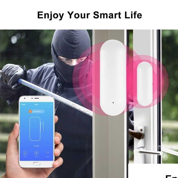 Alarmzubehör Drahtlose Tür-Fenster-Sensor Wifi Smart Intrusion Detector Home Security System Drop Lieferung Überwachung Dhbi1
