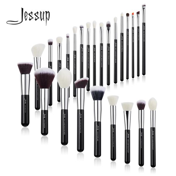 Pincéis Jessup Pincéis de Maquiagem Conjunto Fundação Pó Profissional Make Up Brush Contour Blender Eyeshadow Blush 25pcs Cabra Sintética T175