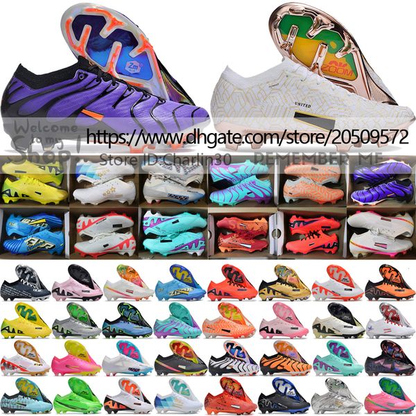 Hochwertige Fußball-Fußballschuhe Zoom Vapores 15 Elite FG ACC-Schuhe für Herren Mbappe CR7 Ronaldo Marcus Rashfor Training weiche Leder-Fußballschuhe US 6,5-12