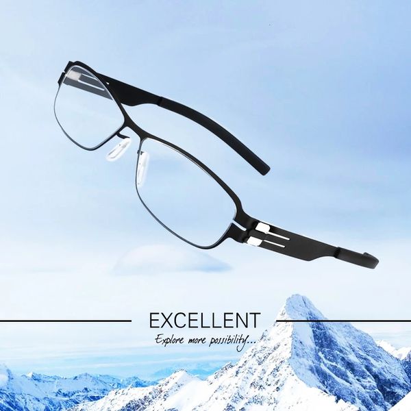 Alemanha marca designer berlim sem parafuso óculos homens mulheres leve armação de óculos ópticos com clip-on óculos de sol polarizados 240111