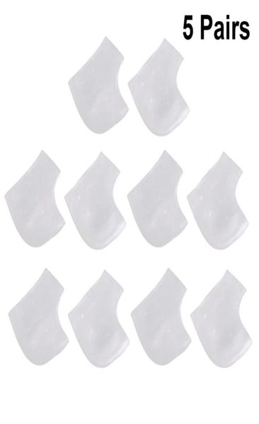 Pares de mangas de calcanhar em gel respirável, meias protetoras de silicone, copos para tratamento rachado, tendinite de aquiles, suporte para tornozelo 4555842