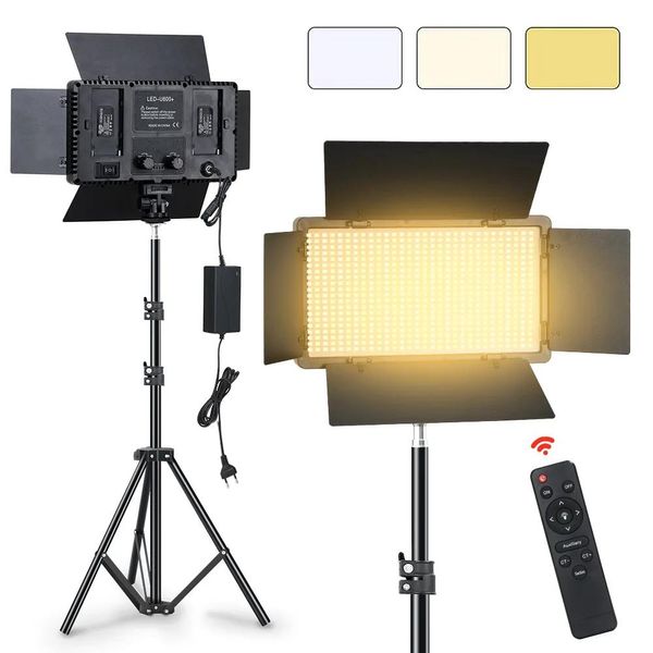 Connettori Led600 Pannello luminoso video a LED con telecomando Bicolor 32005600k Pannello di illuminazione per fotografia Fotocamera Lampada di riempimento per studio fotografico