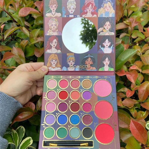 Pinsel Mehrfarbige Buchstil-Glitzer-Lidschatten-Palette mit Pinsel Matte Shining Blush Lidschatten-Palette Beauty Makeup Products Kit