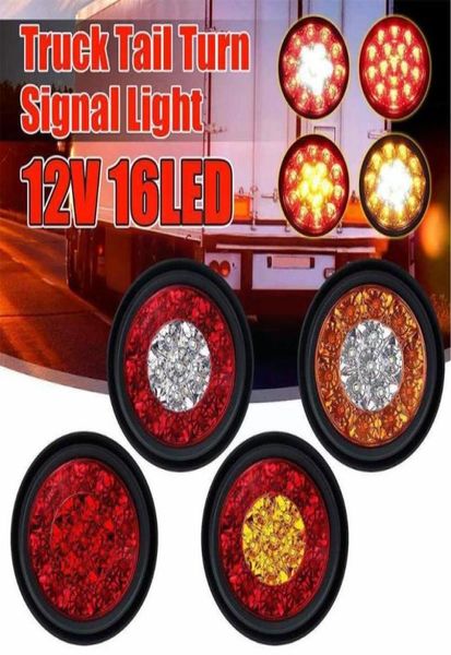 Luci di emergenza 1 pz 12 V 16 LED per auto rotondo ambra rosso fanali posteriori fendinebbia posteriore stop freno marcia retromarcia lampada per camion rimorchio L2751708