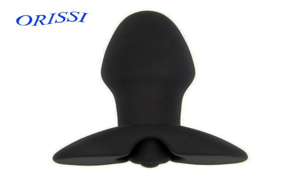 ORISSI Grande Butt Plug in silicone nero Multi velocità vibratori anali Plug anale Vibrazione massaggio prostatico Prodotti del sesso Giocattoli del sesso anale Y6405560