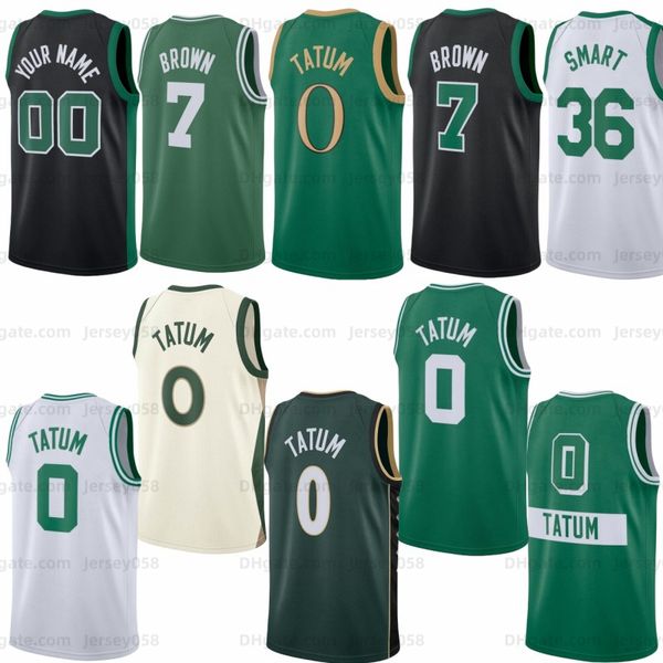 Jayson Tatum 7 0 Jaylen Brown City Maglia da basket Alta qualità Jrue Holiday Larry Kevin Garnett Paul Pierce Mens Personalizzato Larry Bird Derrick Bianco