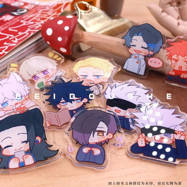 Broches jjk zhoushu acrílico broche gojo satoru inumaki toge anime crachá acessórios saco pingente kawaii display periférico bonito presente