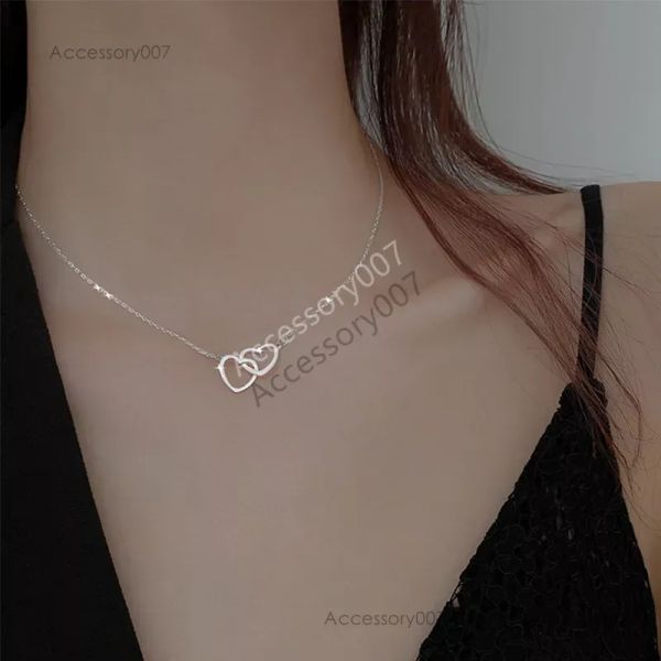 Designer-Schmuck-Halskette, trendige Titan-Edelstahl-Herz-Choker-Halsketten für Frauen und Mädchen, schicke Charm-Anhänger-Halskette