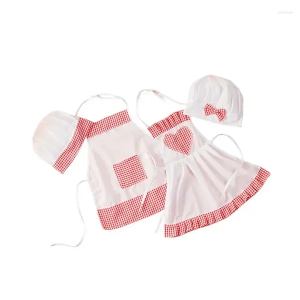 Giyim setleri bebek şef önlük şapka kostümleri yemek kostüm doğumlu posografi pervane çocuk sevimli kıyafetler kız