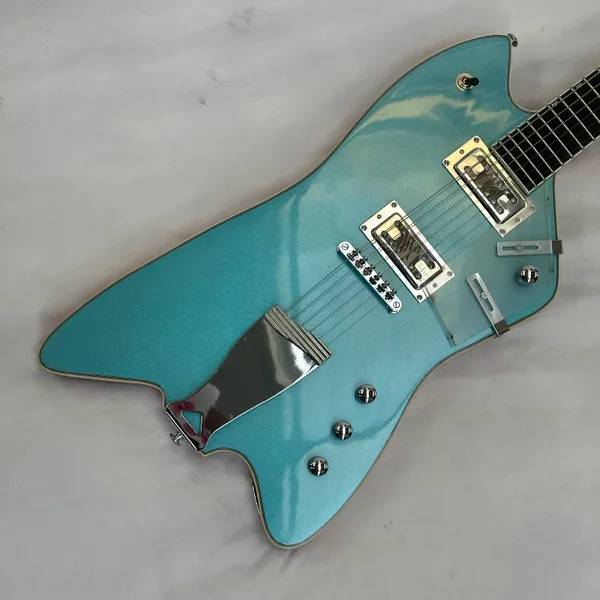 grt ch E-Gitarre, Metall, blaue Farbe, massiver Korpus, Palisander, freies Schiff