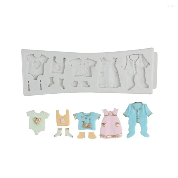 Stampi da forno 1 set Stampo per torta a forma di panno per bambini Silicone Gonna carina Strumenti per decorare fondente