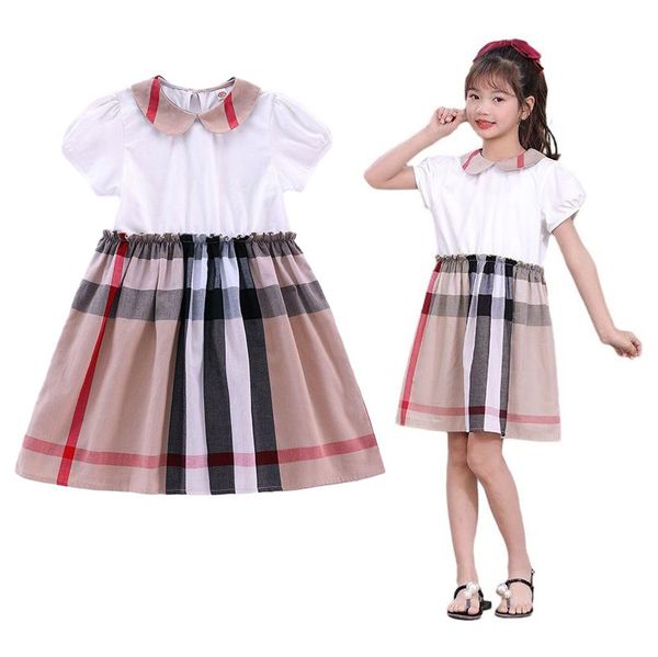 Meninas crianças vestido de bebê designer roupas faculdade vento bowknot manga curta plissado camisa polo saia crianças roupas casuais do bebê