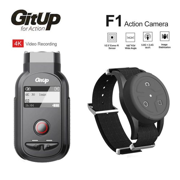 Камеры Gitup F1 160 градусов 4K Wi -Fi Camera Camera Dualband Wi -Fi Частота 5,8 г 2.4G RF Forist Дистанционное управление Посмотреть видео Recorder