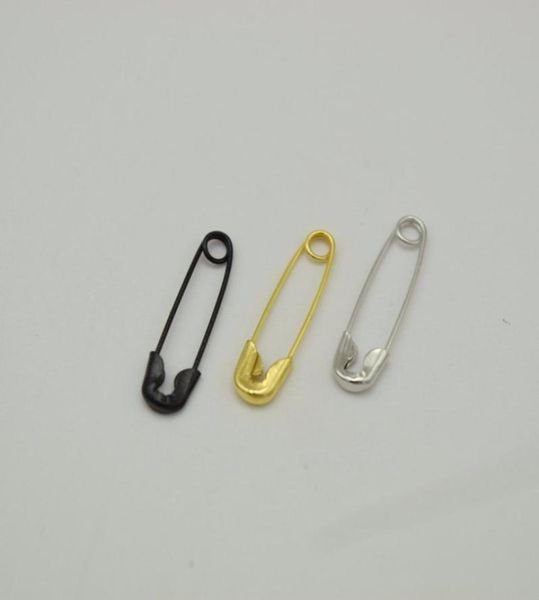 2000 pezzi tre colori argento nero oro mini spille da balia placcate in nichel 45039039 lunghezza 18 mm interi per indumento appeso Ta5879058