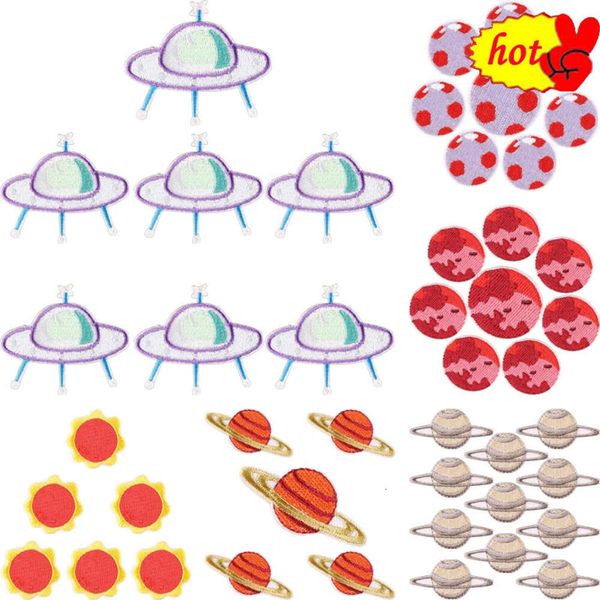 Ufo 10 Stück Star Lot Space Patches bestickt für Kleidung zum Aufnähen Anime Bulk Großhandel Stick Designer Kinder Jungen kleine süße Abzeichen