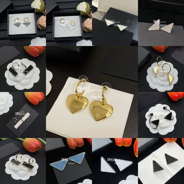 Orecchini a bottone con nappa a triangolo nero Orecchini a goccia con strass eleganti Orecchini con diamanti con confezione regalo di compleanno con confezione di marca