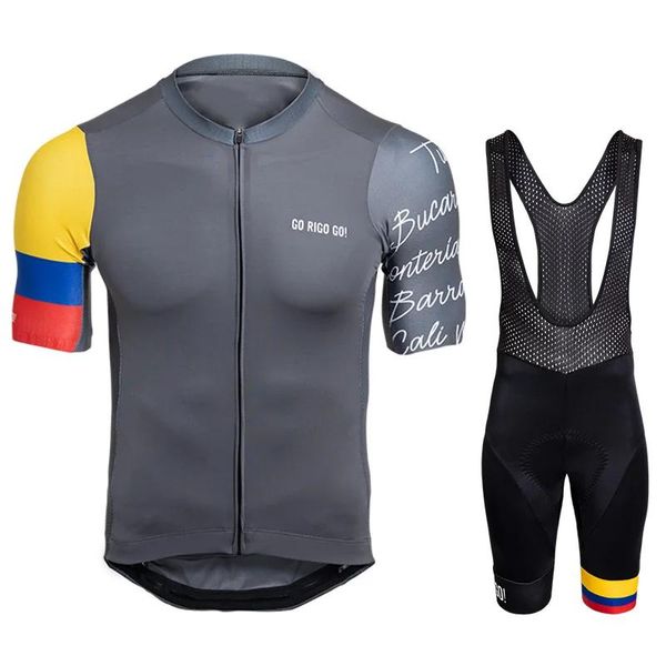 2022 GO RIGO GO Colombia Erkekler Bisiklet Jersey Takım Bisiklet Gömlek Yaz Kısa Kol Giyim Döngüleri Şort Setleri Ciclismo Maillot