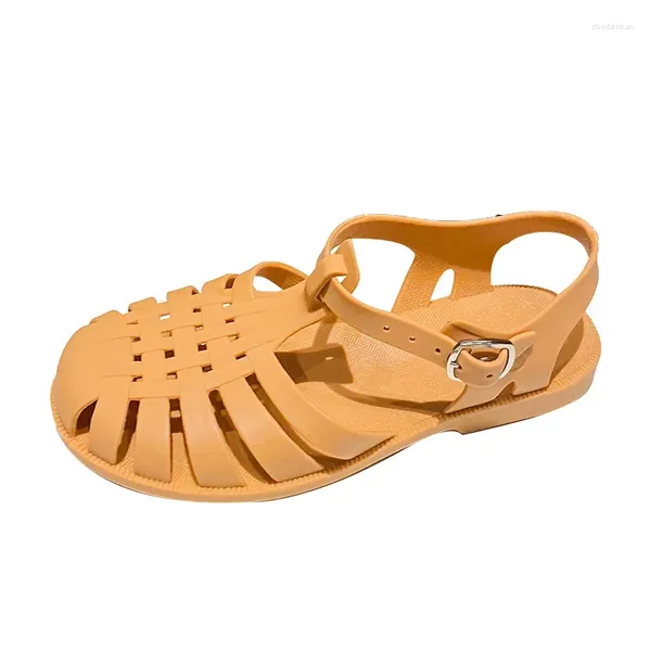 Sandálias de plástico mulheres sapatos de verão liberando promoção senhoras casual plana macia pvc praia sandalias de mujer