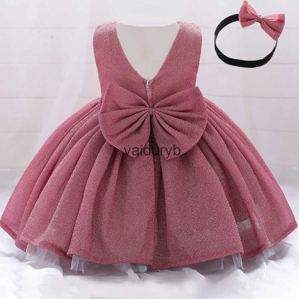 Mädchenkleider Kleinkind Pailletten Schleife Baby Mädchen Kleid Blume 1. Geburtstag Hochzeit Party Prinzessin Kinder Kleid für Mädchen Neugeborene Bridemad Kleid Vestidovaiduryb