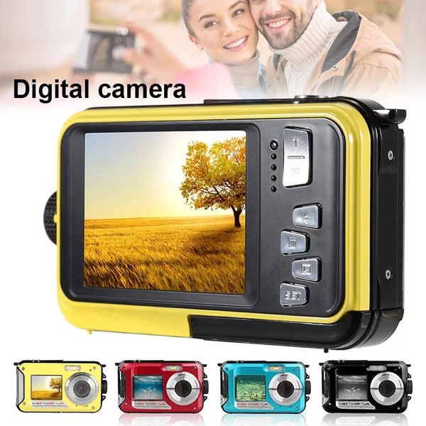 Stecker Digitalkamera W8D 24MP HD Tragbare 3M wasserdichte Dual -Screen -Digitalkameras Home Travel Shake Proof