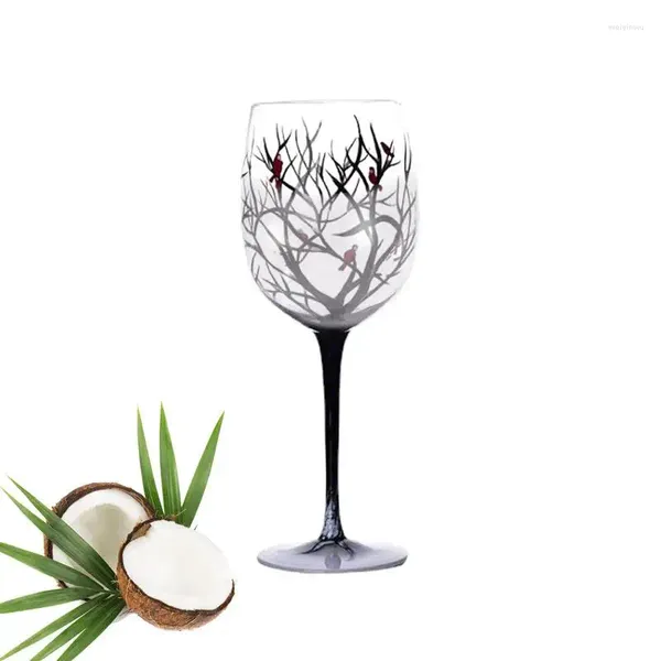 Copos de vinho decorativos de quatro estações, design de árvore, lolita, utensílios para bebidas, para mulheres, homens, amantes, vidro grande, presente para casa