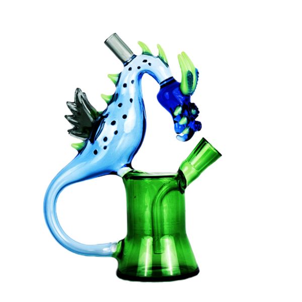 Bong in vetro inebrianti Narghilè/Cartone animato Flying Dragon Recycler Pipa ad acqua in vetro Smoke Gun Bong da 14 mm