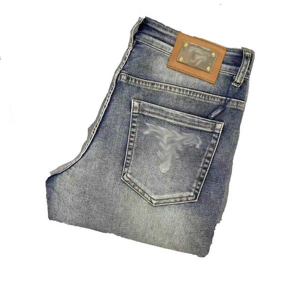 Jeans Elastizität Jean Hombre Hosen Männer und Frauen Modemarke Luxus Hosen Denim Hose Trend Marke Motorrad Hosen Herren Skinny P Logo Knöpfe 005 Designer Herren KL