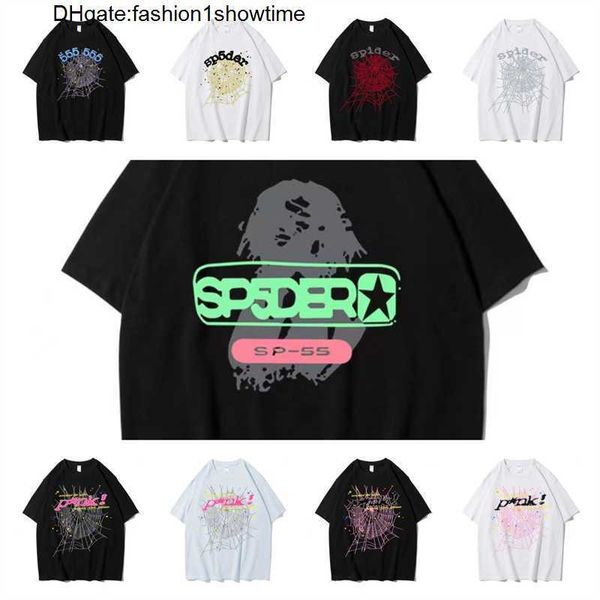 Young Thug 555 Sp5der T-shirt manica corta vintage estiva T-shirt uomo taglie forti T-shirt in cotone da donna Rock HipHop Rap Top T-shirt oversize WF7S