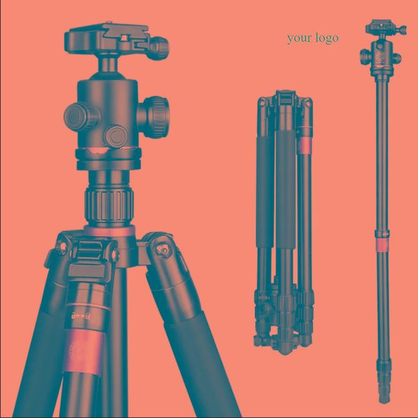 MONOPODS QZSD Q222 Alüminyum Tripodlar Monopod Profesyonel Destek Standı Para DSLR Camara Projektör Tripod Ball Head Fotoğraf Tripod